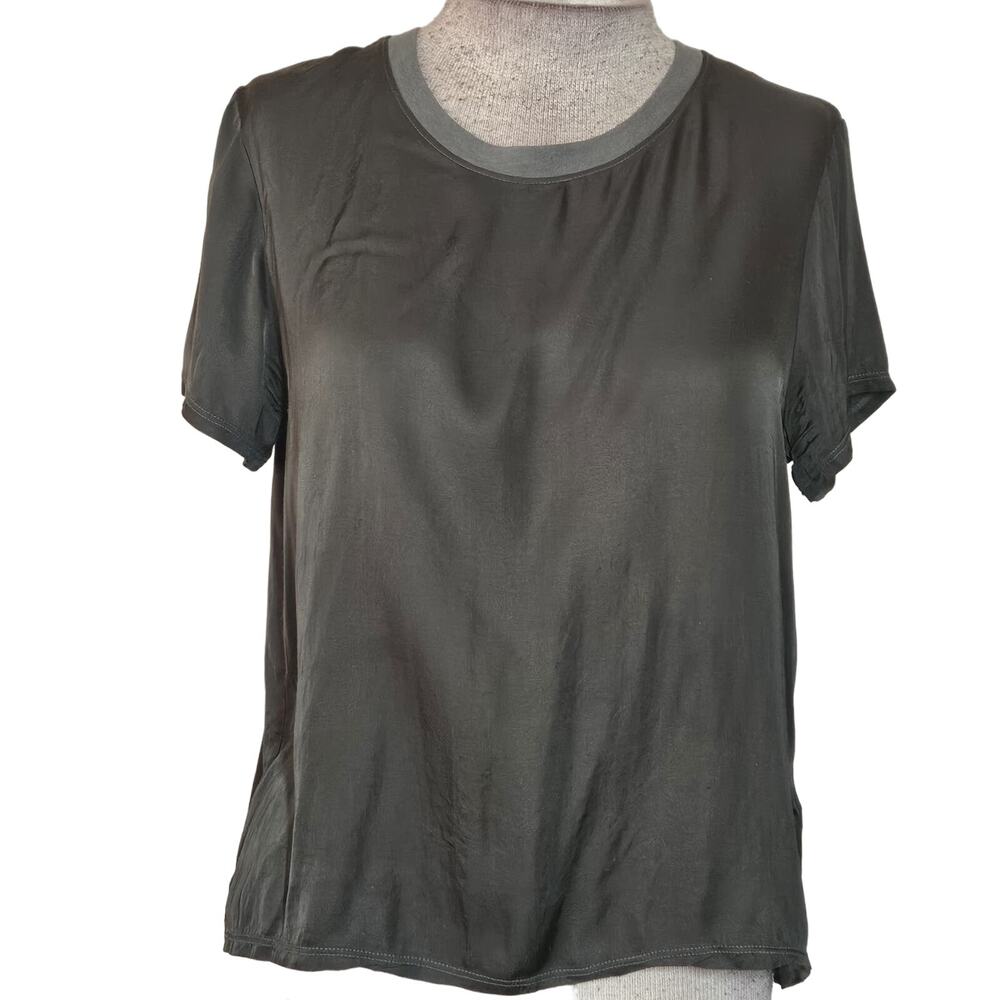Green Casual Short Sleeve Top Size Small